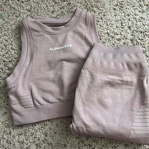 Alphalete Mauve Leggings and Sports Bra Set
